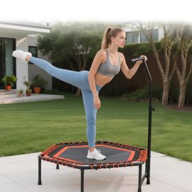 48 Mini Rebounder For Adults With Adjustable Handle Bar, Bungee Ropes, Stable & Quiet