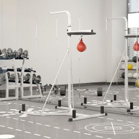 2 in 1 Punching Bag Stand, Adjustable Height Heavy Bag Stand with Weighted Base and Speed