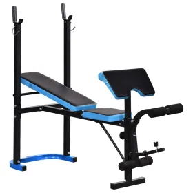 Adjustable Weight Bench with Barbell Rack and Leg Developer for Weight Lifting and