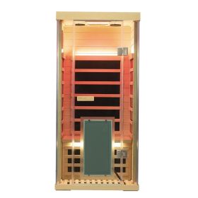 Wizzisaunas 1-Person Hemlock Full-Glass Infrared Sauna