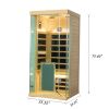 Wizzisaunas 1-Person Hemlock Full-Glass Infrared Sauna