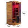 Wizzisaunas 1-Person Red Cedar Full-Glass Infrared Sauna