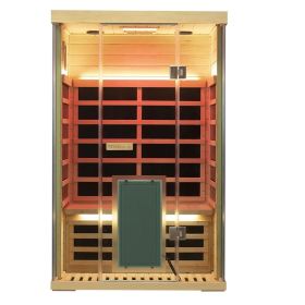 Wizzisaunas 2-Person Hemlock Full-Glass Infrared Sauna