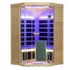 Wizzisaunas Corner Hemlock Full-Glass Infrared Sauna