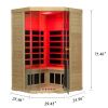 Wizzisaunas Corner Hemlock Full-Glass Infrared Sauna