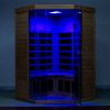 Wizzisaunas Corner Red Cedar Full-Glass Infrared Sauna