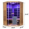 Wizzisaunas Corner Red Cedar Full-Glass Infrared Sauna