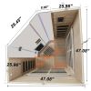 Wizzisaunas Corner Red Cedar Full-Glass Infrared Sauna