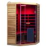Wizzisaunas Corner Red Cedar Full-Glass Infrared Sauna
