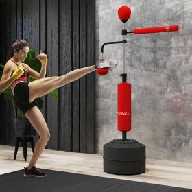 4-in-1 Boxing Punching Bag Stand with 2 Speedballs, 360° Relax Bar, & PU-Wrapped Bag &
