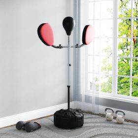 Boxing Bag with Stand, Adjustable Height Punching Speed Bag with 2 Target Arms, for