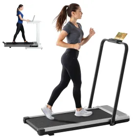 Compact Armless Treadmill, Quiet Under Desk Walking Pad, 200 Lbs Capacity 3 in 1 Portable