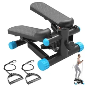 Mini Stepper With Resistance Bands, Portable Full Body Workout Stepper Machine Adjustable