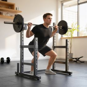 Adjustable Squat Rack, 660lbs Multi-Functional Bench Press Rack for Weight Lifting Home