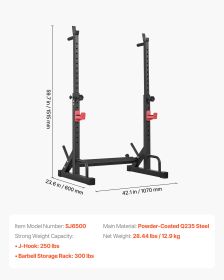 Power Cage Squat Rack, Home Gym Power Rack With Adjustable Height & Width, 550LBS Strength