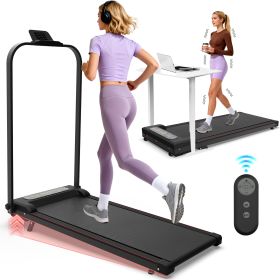 Foldable Treadmill With Handle Bar & Incline, 2 In 1 Upgrade Portable Under Desk Walking