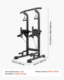 Pull Up Bar, 330 LBS Power Tower Dip Station, Workout Dip Station With H-Shaped Stable