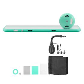 Inflatable Gymnastics Air Mat With Air Barrel 10 Ft Training Mats, 4 Inches Thick Sturdy