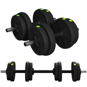 33LBS 2-in-1 Adjustable Barbell & Dumbbells Set, Weights Set with Non-slip Handles for Men