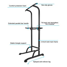 Power Tower Dip Station Adjustable Height Heavy Duty Multi-Function Fitness Training