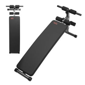 Sit Up Bench, Folding Curved Decline Ab Bench, With 5 Adjustable Height Settings