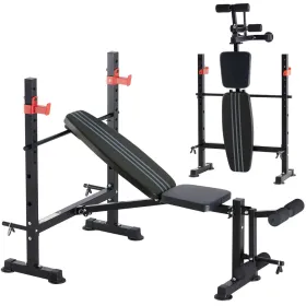 650LBS Adjustable Weight Bench with Rack & Leg Developer, Foldable Bench Press Set for
