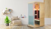 Wizzisaunas Mini Hemlock Infrared Sauna, Left Opening Door