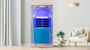 Wizzisaunas Mini Hemlock Infrared Sauna, Left Opening Door