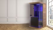 Wizzisaunas Mini Red Cedar Infrared Sauna, Right Opening Door