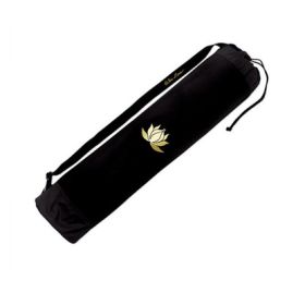 Wai Lana Gold Blossom Yoga Mat Tote, Black/Gold Lotus