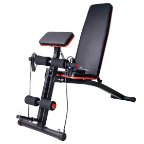 Foldable Press Bench Adjustable Dumbbell, Weight Training Bench Exercises Gym Chair, Black