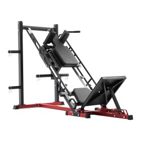 Leg Press Hack Squat Machine, Adjustable Leg Press Combo With Linear Bearing And Weight