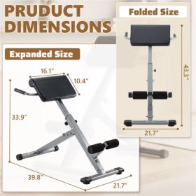 Roman Chair Hyperextension Bench, Adjustable Back Extension Machine, Foldable, Heavy Duty
