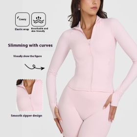 European And American High Sense Yoga Clothes Coat Female Stand Collar Slimming