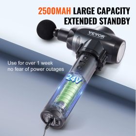 VEVOR Massage Gun Deep Tissue With 9 Speed Levels & 6 Massage Heads, 24V 2500mAh
