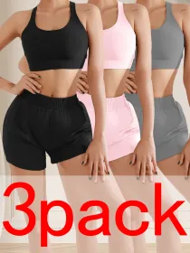 3pcs Cooling Quick-Dry Workout Shorts Breathable, Loose Fit, Perfect For Summer