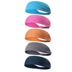 5-Piece Women's Anti-Slip Sports Sweat-Absorbing Headbands Elastic Yoga Fitness Running