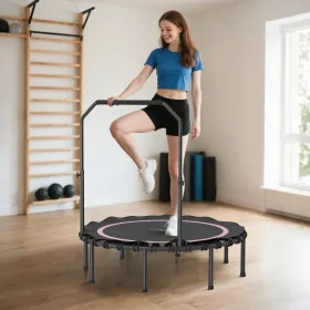 Foldable Exercise Trampoline with 5 Level T Handle and 36 Bungee Cords