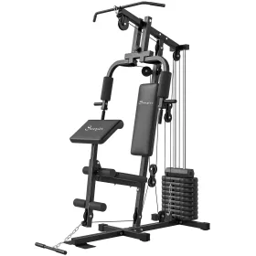 Multi-Exercise Home Gym Station with 99lbs Weight Stack, for for Back, Chest, Arms, Full