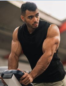 Solid Color Hooded Sleeveless Sports Fitness Europe And The United States Men Loose Vest