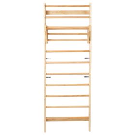 Swedish Ladder Wall Gym, 10-Level Solid Wood Indoor Jungle Gym, 220lbs Loading Indoor
