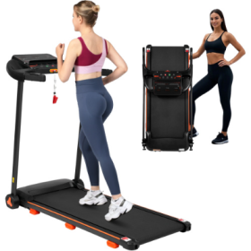 NEW Treadmills For Home, 2.5HP Quiet Folding Treadmill With Heart Rate Sensor, 300lbs