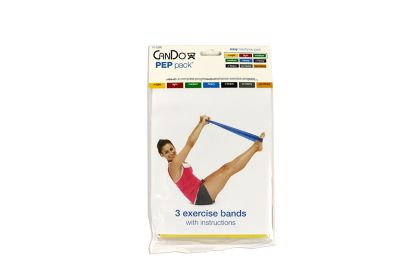 CanDo Exercise Band PEP Pack (Pack: Easy (yellow, red, green))