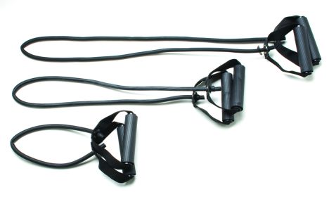 CanDo Tubing with Handles Full Body Set (Resistance: Set (1 each 18 in 36 in 48 in) black)