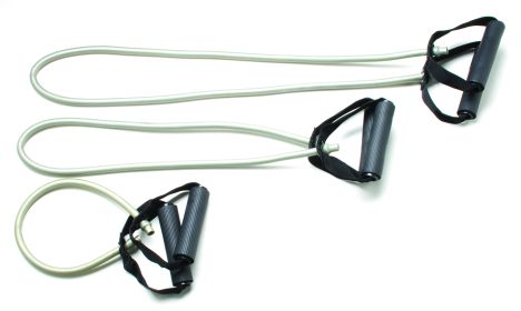 CanDo Tubing with Handles Full Body Set (Resistance: Set (1 each 18 in 36 in 48 in) silver)