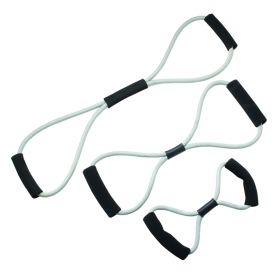 CanDo Bowtie Tubing Full Body Set (Resistance: Set (1 each 14 in 22 in 30 in) silver)