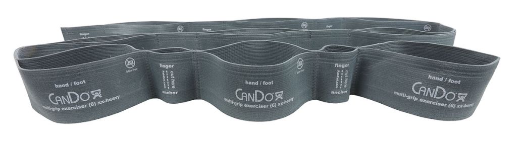 CanDo Multi-Grip Exerciser, 6 ft (Resistance: XX Heavy, Silver)