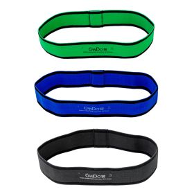 CanDo Fabric Loop Plus Set of 3 (Set: 12 in Long Single Loop Set of 3, Green, Blue, Black)
