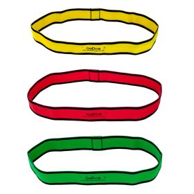 CanDo Fabric Loop Plus Set of 3 (Set: 18 in Long Single Loop Set of 3, Yellow, Red, Green)