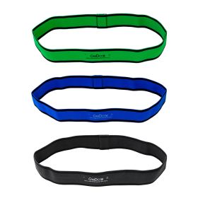 CanDo Fabric Loop Plus Set of 3 (Set: 18 in Long Single Loop Set of 3, Green, Blue, Black)